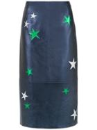 Nk Midi Leather Skirt - Blue