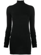 Rick Owens Lilies Roll Neck Knitted Top - Black