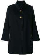 Iris Von Arnim Buttoned Neck Cape - Blue