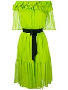 Marco Bologna - Off-shoulder Tie Dress - Women - Silk - 42, Green, Silk