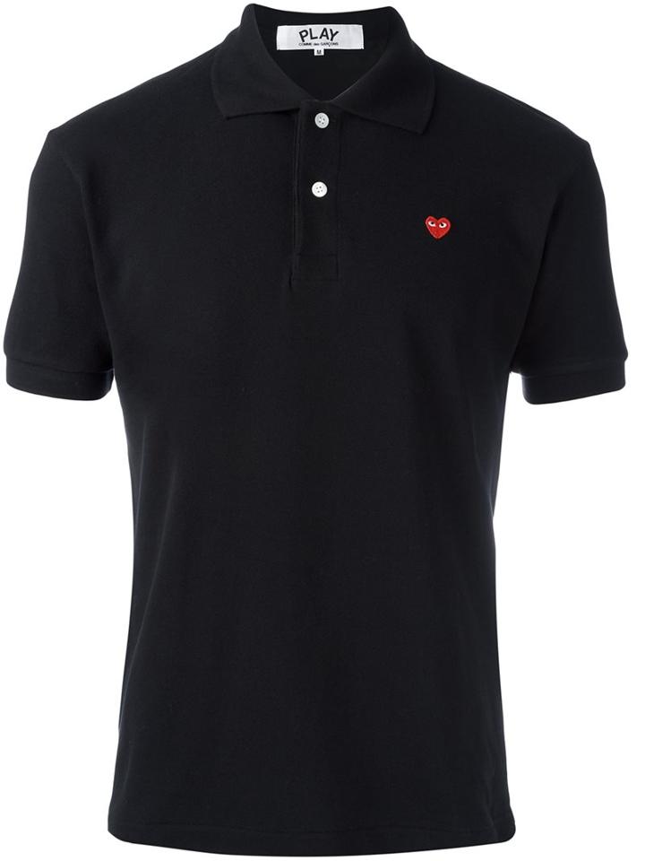Comme Des Garçons Play Classic Polo Shirt, Men's, Size: Xl, Black, Cotton