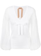 No21 Knitted Peasant Blouse - White