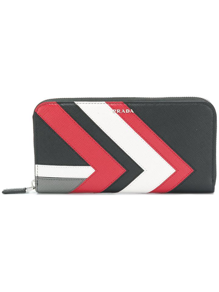 Prada Color Block Wallet - Black