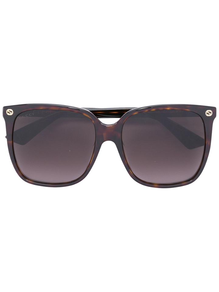 Gucci Eyewear Oversize Gradient Square Sunglasses - Black