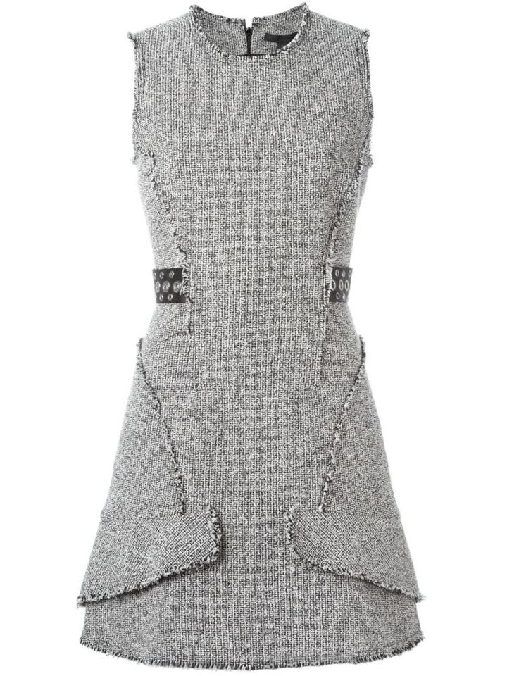Alexander Wang Tweed Peplum Dress, Women's, Size: 8, Black, Cotton/acrylic/nylon/other Fibres