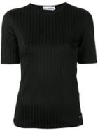 Paco Rabanne - Ribbed T-shirt - Women - Polyamide/spandex/elastane/viscose - L, Black, Polyamide/spandex/elastane/viscose