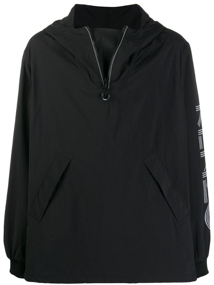 Kenzo Logo Print Windbreaker - Black