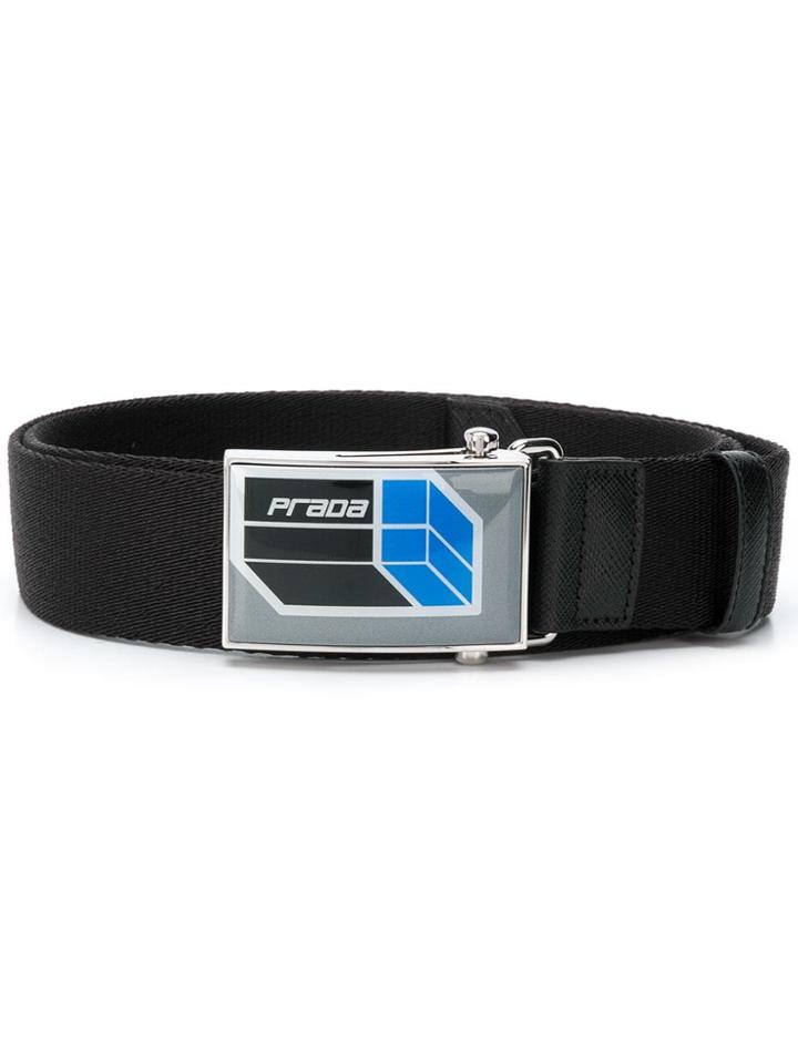 Prada Front Logo Belt - Black
