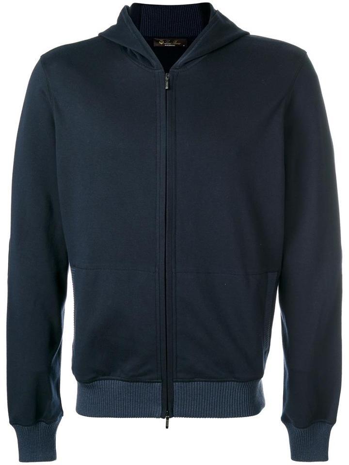 Loro Piana Zipped Hoodie, Men's, Size: Large, Blue, Cotton
