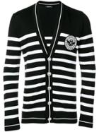 Balmain Striped V-neck Cardigan - Black