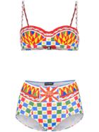 Dolce & Gabbana Checkered Print Bikini - Multicoloured