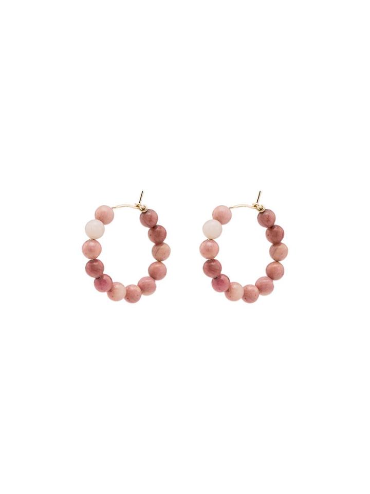 Holly Ryan Pink Agate Hoop Earrings