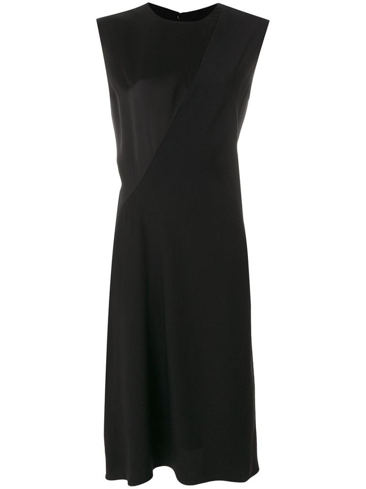 Jil Sander - Panelled Sleeveless Dress - Women - Silk/acetate/viscose - 42, Black, Silk/acetate/viscose