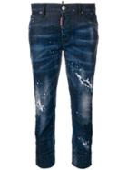 Dsquared2 Cropped Ripped Jeans - Blue