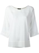 Loro Piana Three-quarter Sleeve Blouse, Women's, Size: Small, White, Silk/cotton/spandex/elastane