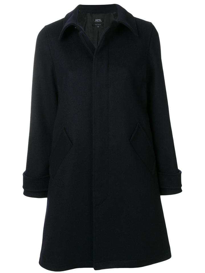 A.p.c. Single-breasted Coat - Blue