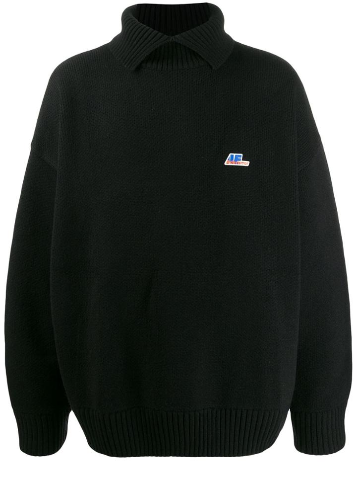 Ader Error Truck Logo Oversized Jumper - Black