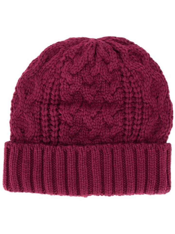 Diesel Chunky Knit Beanie - Red