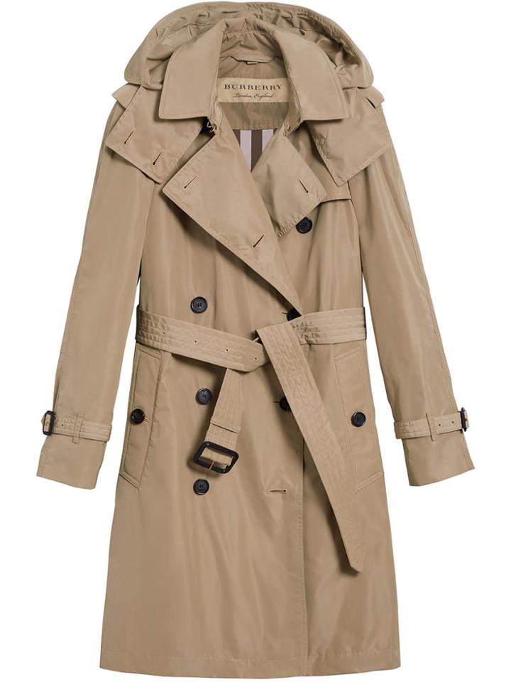 Burberry Detachable Hood Showerproof Car Coat - Nude & Neutrals