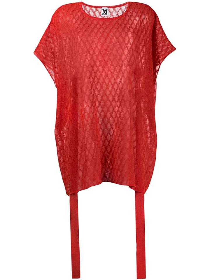 M Missoni Oversized Knitted Top - Red