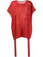 M Missoni Oversized Knitted Top - Red