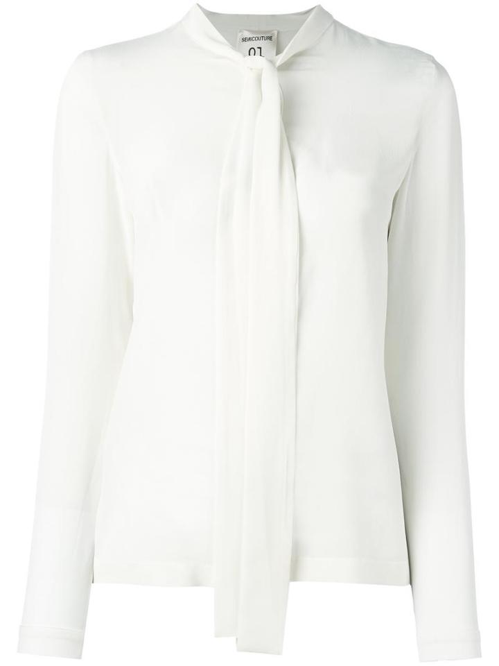 Erika Cavallini Tied Neck Shirt, Women's, Size: 40, Nude/neutrals, Silk