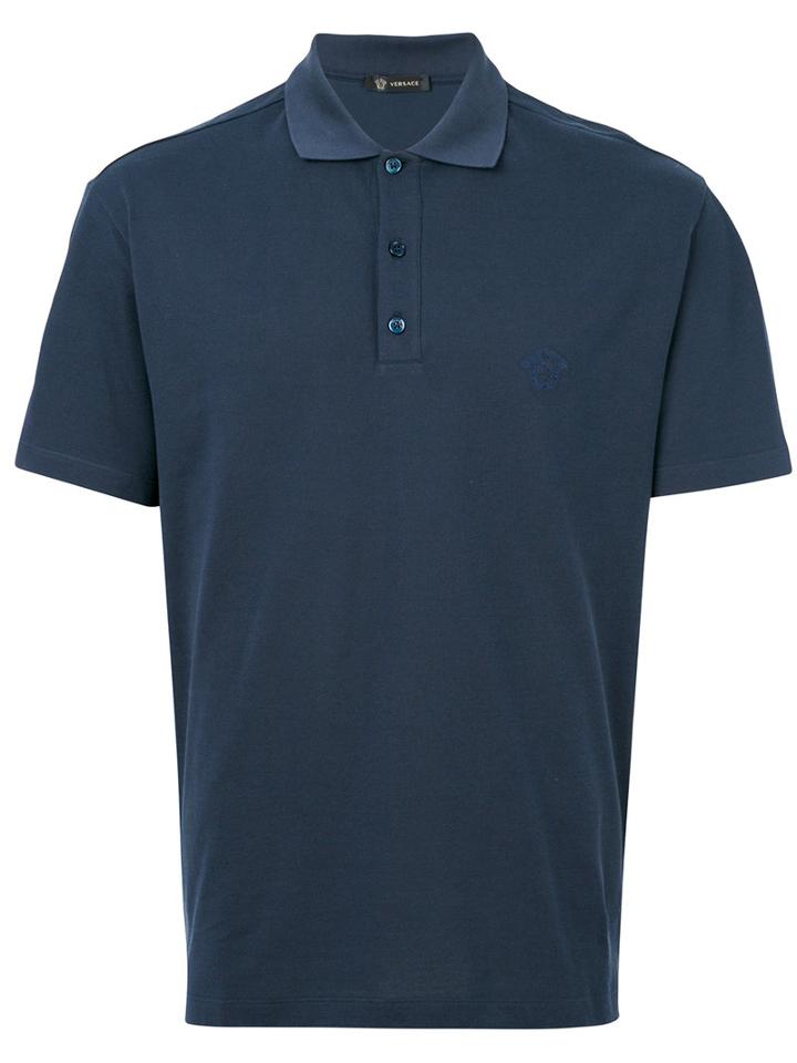 Versace - Classic Polo Shirt - Men - Cotton - M, Blue, Cotton