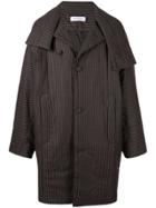 Kiko Kostadinov Pinstripe Coat - Brown