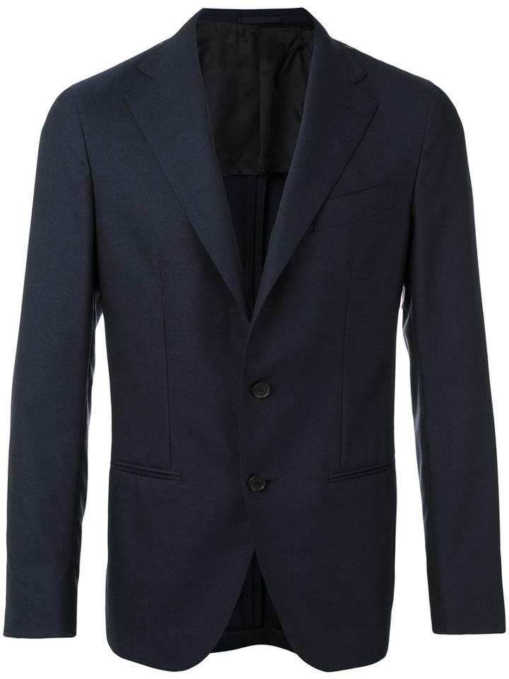 Caruso - Classic Blazer - Men - Cupro/wool - 50, Blue, Cupro/wool