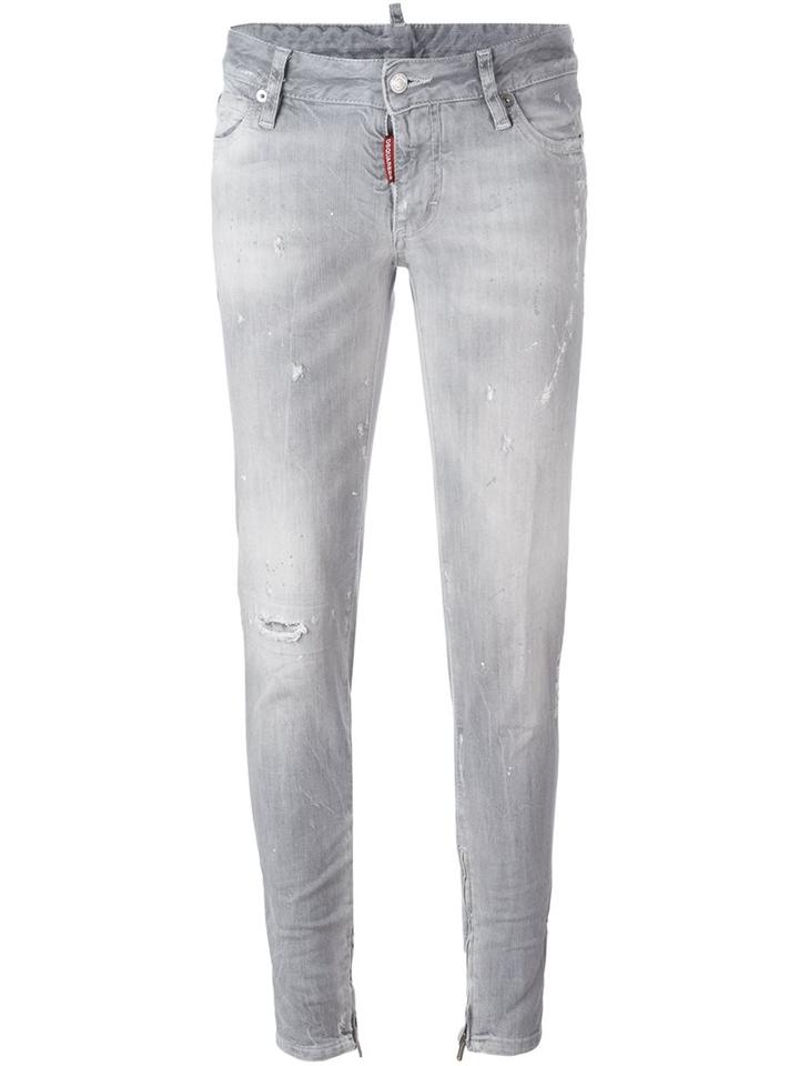 Dsquared2 Skinny Jeans, Women's, Size: 42, Grey, Cotton/spandex/elastane/polyester