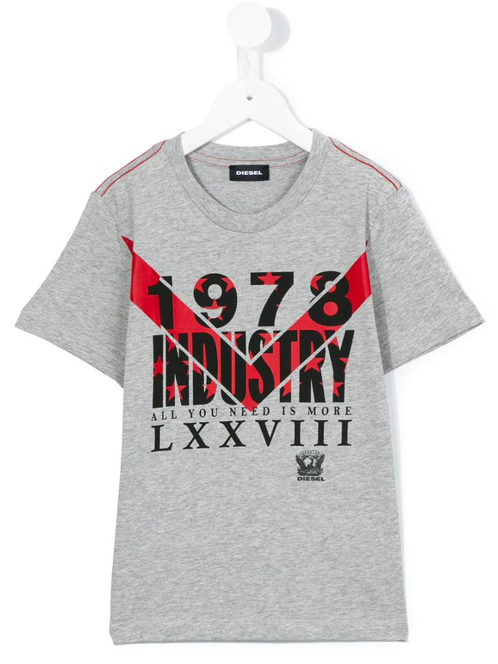 Diesel Kids - 1978 Print T-shirt - Kids - Cotton - 6 Yrs, Grey