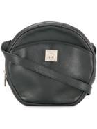 Céline Vintage Ring Plate Round Shoulder Bag - Black