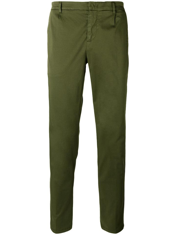 Paolo Pecora - Slim Leg Trousers - Men - Cotton/spandex/elastane - 50, Green, Cotton/spandex/elastane