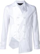 Comme Des Garçons Homme Plus Asymmetric Double Breasted Blazer, Men's, Size: M, White, Cotton