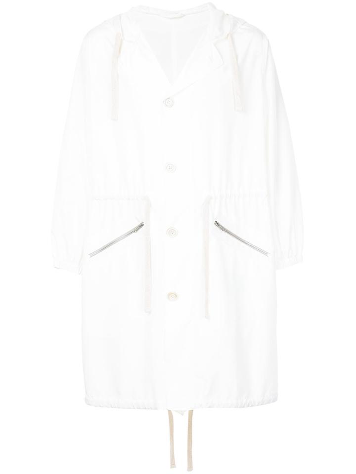 Cerruti 1881 Hooded Rain Coat - White