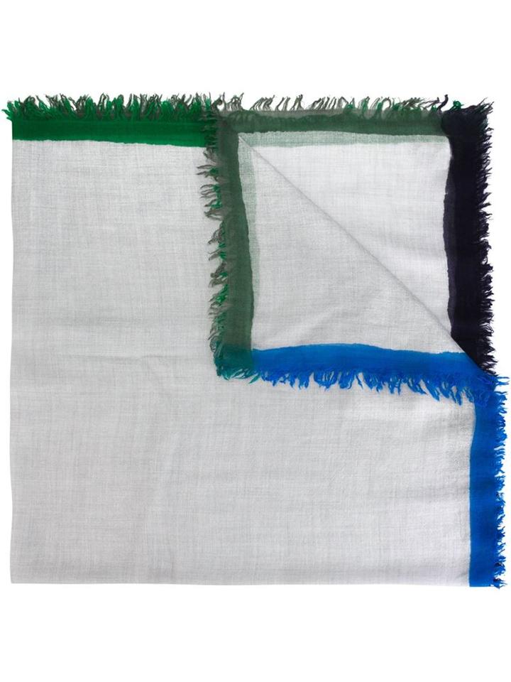 Faliero Sarti Coloured Edge Frayed Scarf