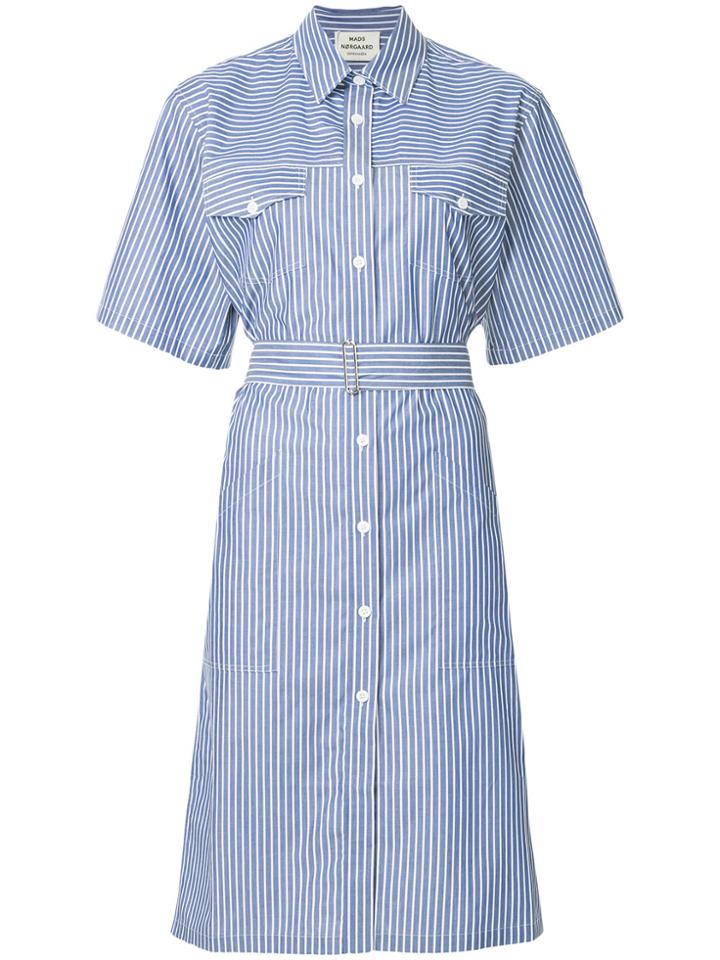 Mads N0rgaard Striped Shirt Dress - Blue