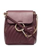 Chloé Burnt Brown Faye Small Quilted Leather Backpack - Red