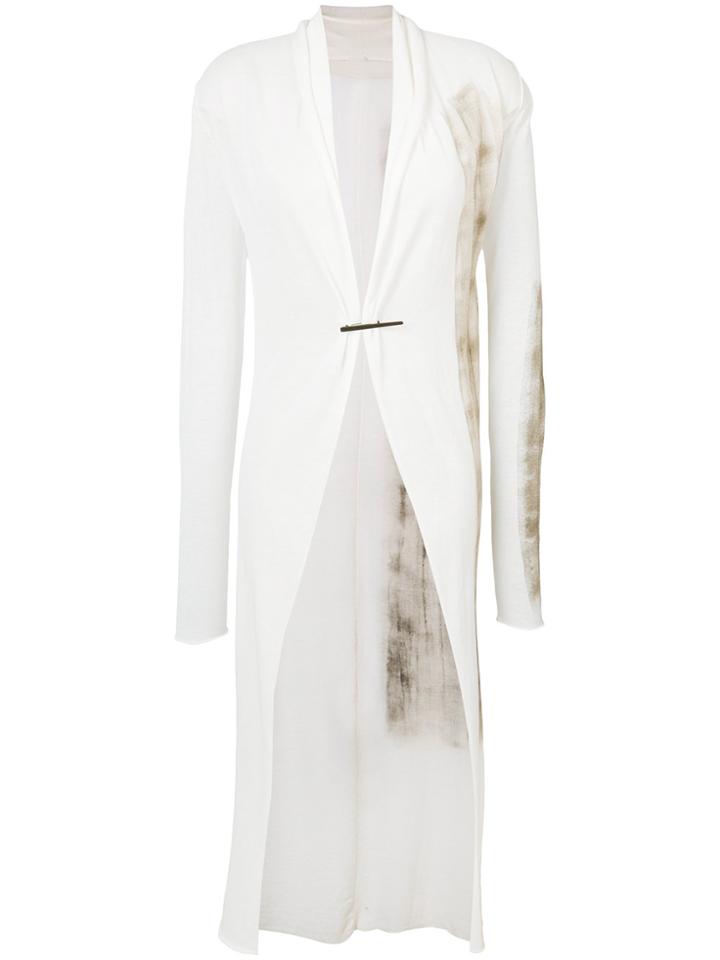 Isabel Benenato Long Brushstroke Cardigan - White