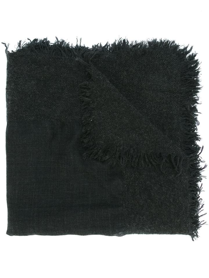 Faliero Sarti Raw Edge Scarf, Men's, Black, Silk/nylon/polyester/virgin Wool