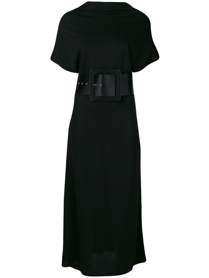 Maison Margiela Wide Belted Midi Dress - Black