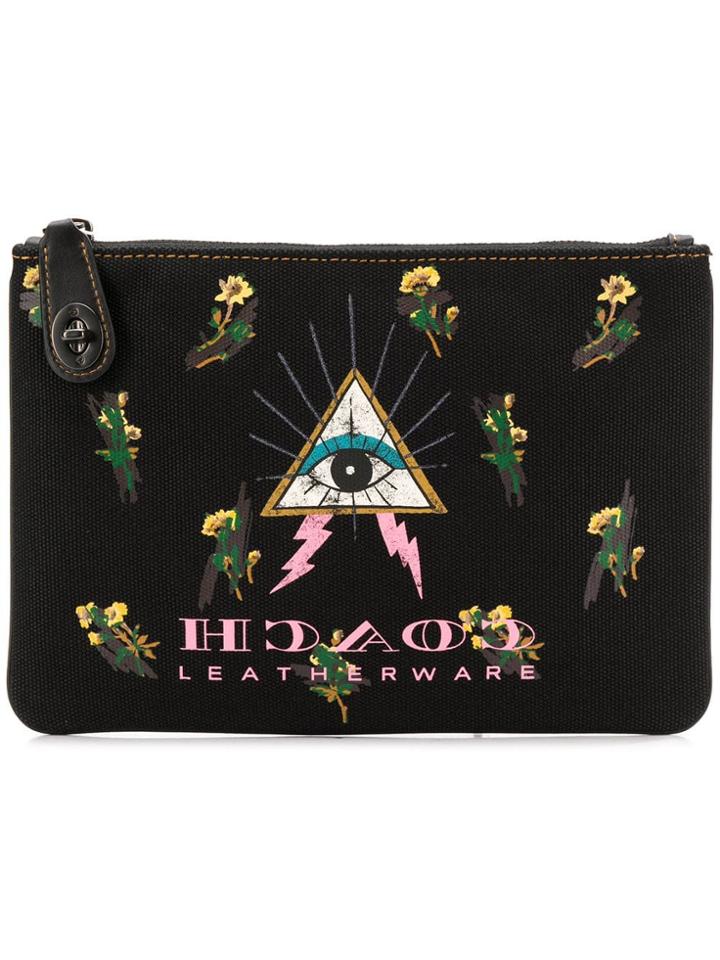 Coach Turnlock Printed Pouch - Black