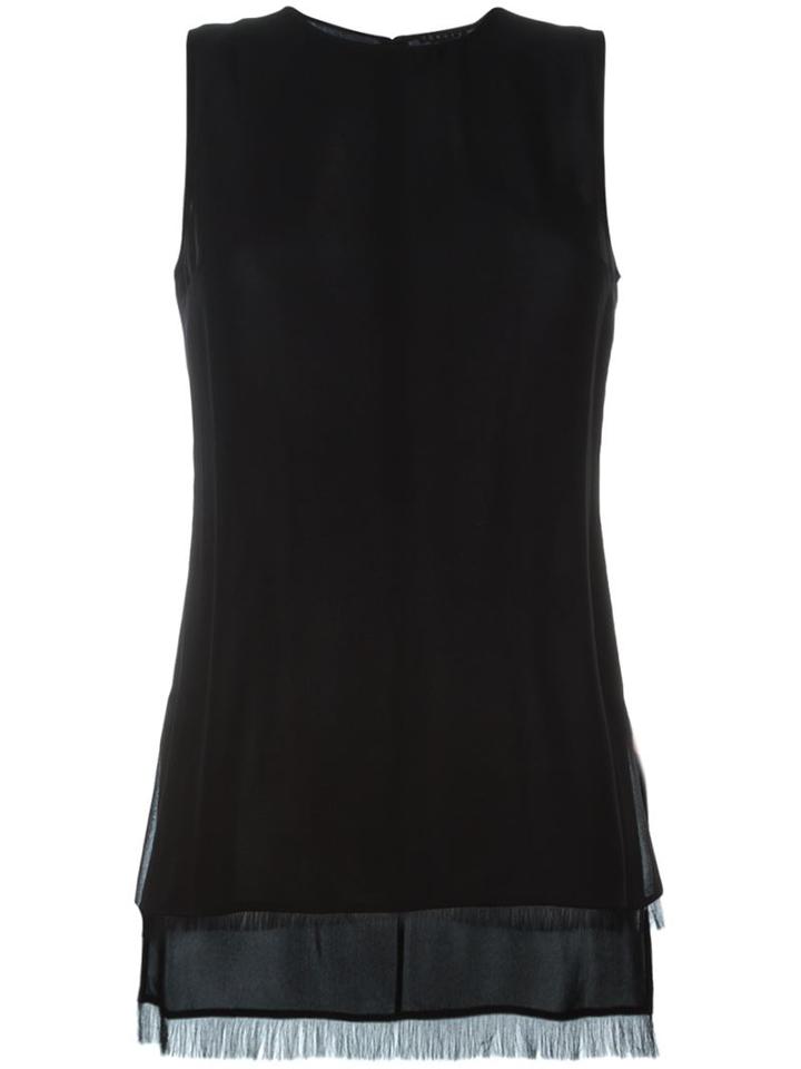 Theory Sleeveless Top With A Fringed Hem