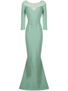 Le Petite Robe Di Chiara Boni Mesh-panelled Gown - Green