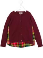 Junior Gaultier Shirt Panel Cardigan, Girl's, Size: 12 Yrs, Red