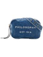 Philosophy Di Lorenzo Serafini Logo Print Denim Belt Bag - Blue