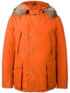 Woolrich Fur Collar Parka, Men's, Size: Large, Yellow/orange, Cotton/feather Down/polyamide/coyote Fur