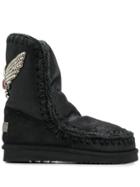 Mou Eskimo Crystal Embellished Boots - Black