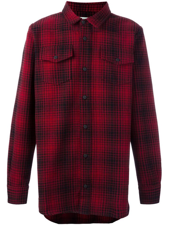 Off-white Contrast Back Plaid Shirt