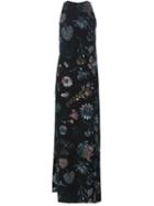 Versus Floral Print Column Dress, Women's, Size: 38, Black, Silk